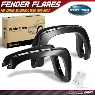 4pcs Pocket Style Rivet Fender Flares for Chevy Silverado GMC Sierra 1500 99-06 - Image 1 of 4