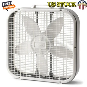 20" Box Fan 3 Speed Quiet Metal Frame Weather-Resistant Motor Portable White New - Picture 1 of 6