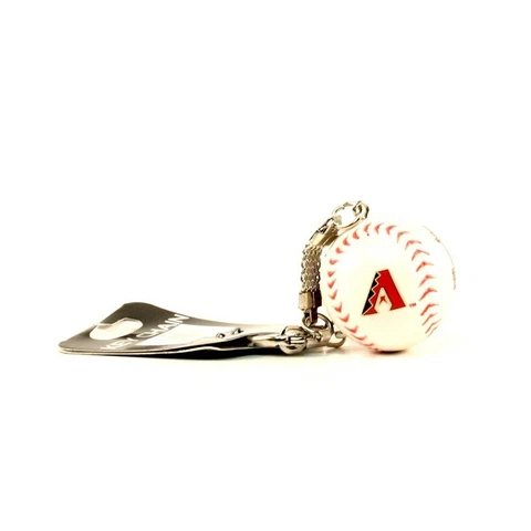 ARIZONA DIAMONDBACKS KEYCHAIN WHITE BALL 2" ROUND WITH 2 DIFFERENT LOGO MLB NEW Cover
