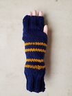 Wizard Inspired Fingerless Gloves/Wrist Warmers- Blue and Gold Colors