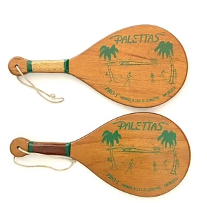 Vintage 1960’s Palettas Pro-1 Wood Paddleball Paddles Hand Made In San Diego! - Picture 1 of 10