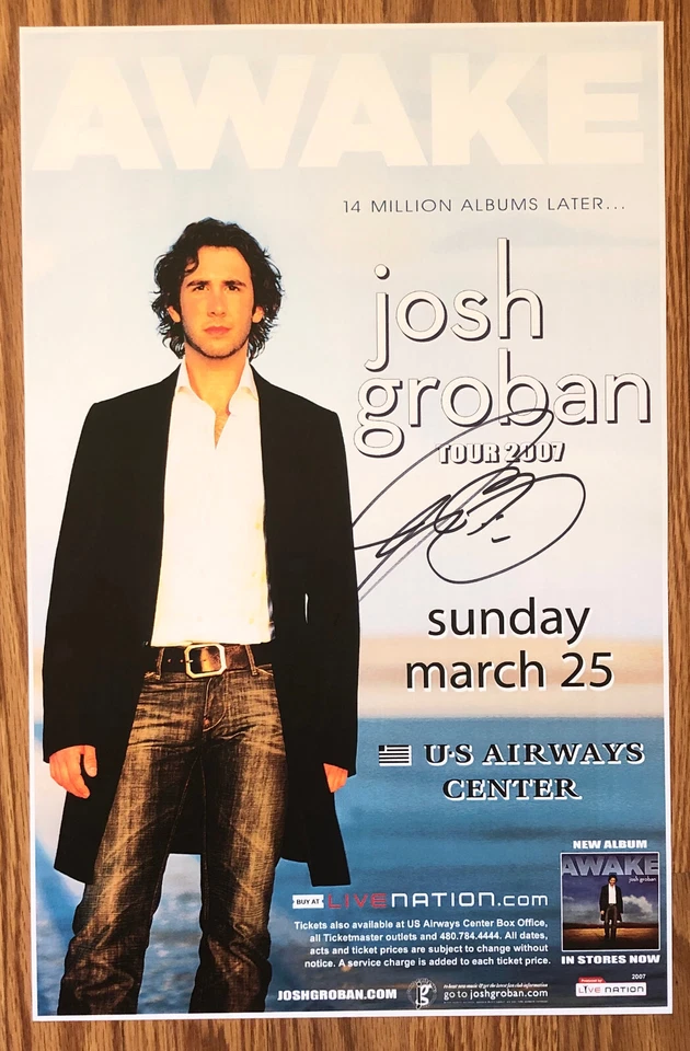 Josh Groban Promotional Poster Signed In-Person 2007 - Image 1 of 1