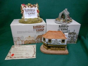 3 Lilliput Lane Pieces Fisherman's Bothy  Old Curiosity Shop  Scroll on the Wall - Picture 1 of 11