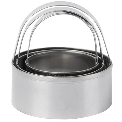 3Pcs Stainless Steel Cookie Round Biscuit Mold Pastry Baking Tools - Image 1 of 4