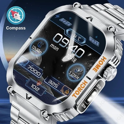 Military Smart Watch for Men(Answer /Make Call)Rugged Heart Rate Fitness Tracker - Image 1 of 4