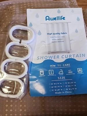 Cortina de ducha Awellife 72"W X 75"H Foto 1 de 4