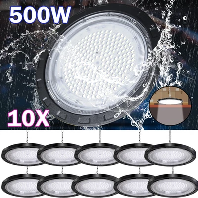 10 x 500 W LED illuminazione sala lampada industriale UFO faretto sala luce sala - Immagine 1 di 4