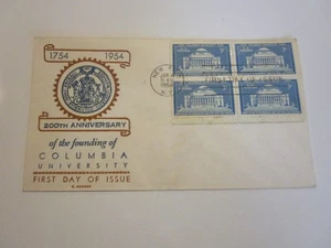 US COVER 1954 COLUMBIA UNIVERSITY FDC SCOTTS #1029 C.GEORGE BI COLOR CACHET - Picture 1 of 3