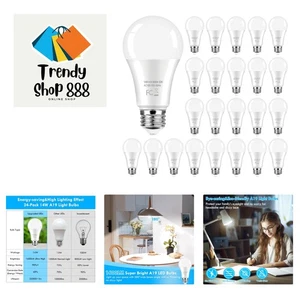 24-Pack LED Light Bulbs 100 Watt Equivalent, 14W 1600Lumens Bright A19 LED Bu... - Picture 1 of 8