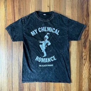My Chemical Romance The Black Parade Acid Wash Black Band Tee Shirt Emo size M - Picture 1 of 4