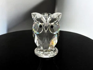 Glass Crystal Owl Figurine Multi Faceted Sculpture 1 3/4” Tall - Picture 1 of 12