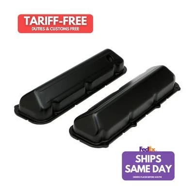 Trans-Dapt 8732, 2 Pack Black Steel Fits 68-88 Ford 429-460 Valve Covers Black B - Image 1 of 4
