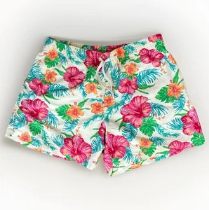 Chubbies Swim Shorts Trunks Mens M Floral Hawaiian Aloha Friday Ivory Hibiscus - Picture 1 of 13