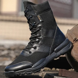 Botas militares de combate de caña alta para hombre fuerzas especiales servicio de seguridad ropa de trabajo zapatos - Imagen 1 de 18