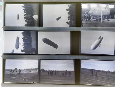 13 NÉGATIFS PHOTOS N/B 6 x 9 BUC ET COLOMBE BALLON DIRIGEABLE ET SPORT 1900 - Photo 1/4