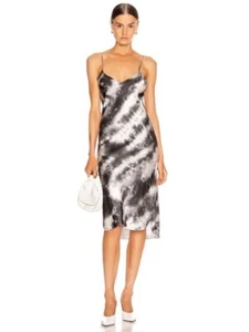 NILI LOTAN Short Cami Slip Dress Gunmetal Tie Dye Silk Raw Hem Size Small $625 - Bild 1 von 14
