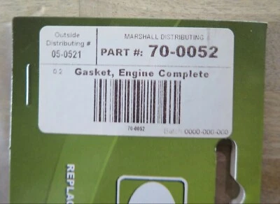 Outside Distributing Engine Complete Gasket Kit 70-0052 / 05-0521 NOS (O7B-3-24) - Image 1 of 2