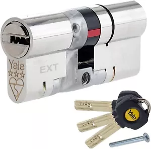 50 INT X 40 EXT Nickel YALE Platin 3 Sterne Euro Zylinder Lauf Anti Snap Lock - Bild 1 von 8