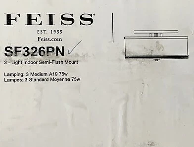 Feiss SF326PN Tres Luces Montaje Semi-Al ras Níquel Pulido  Foto 1 de 1