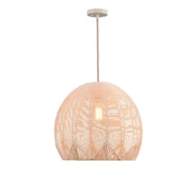 Luz colgante grande de ratán Noel 1 luz con acabado tostado de Kenroy H. Foto 1 de 4