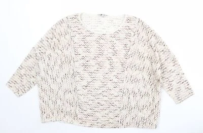 NEXT Womens Beige Boat Neck Acrylic Blend Jumper Size 6 - Melange - Image 1 of 4