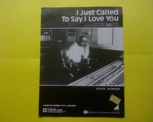 1984 Stevie Wonder, I Just Called To Say I Love You RARE VINTAGE Sheet Music - Picture 1 of 2