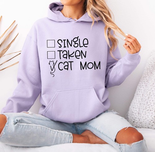 T shirt mamma gatto presa singola Carina felpa con cappuccio San Valentino felpa per gatto L