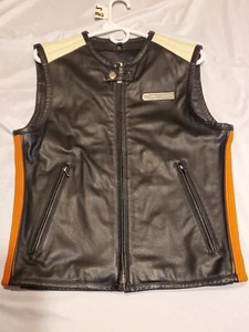 Harley-Davidson Vintage Rapid City Leather Vest 97148-03VM Small Mens 19x24 READ - Picture 1 of 24