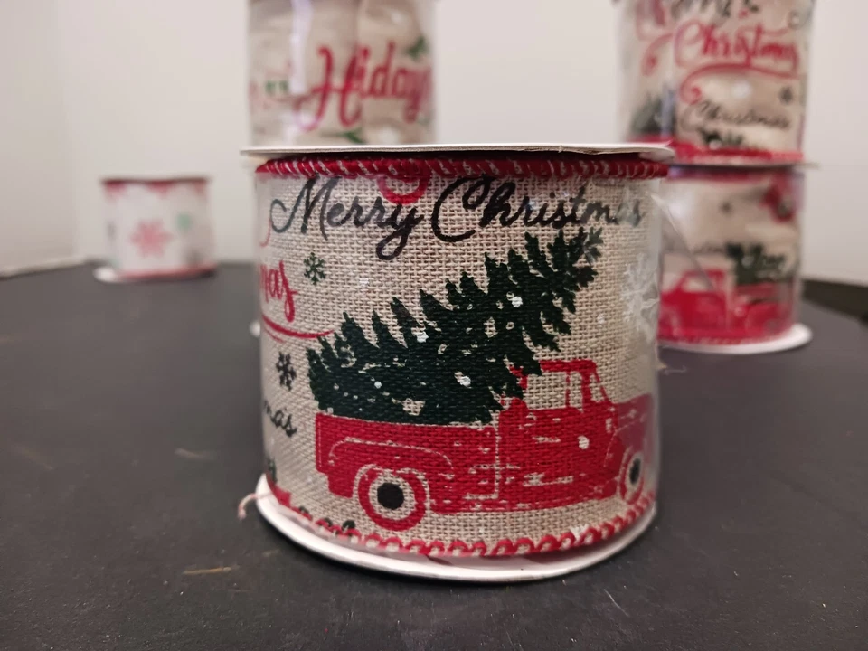 Burlap Ribbon for Christmas Tree Craft Gift Wraps Decor, 2.5"X9ft - Image 1 of 1