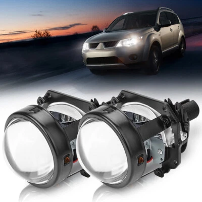 2X 2.5 inch Bi LED Headlights Projector Lens Universal H4 H7 Retrofit Hi/Lo 100W - Image 1 of 4
