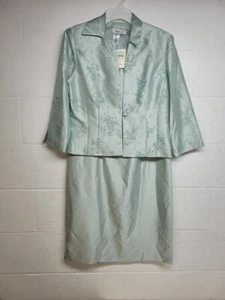 Coldwater Creek women's two piece teal skirt set size 8 / we4287 r4 t49 - Picture 1 of 7