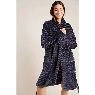 Халат пушистый By Anthropologie Mariposa размер XS/S темно-серый - Изображение 1 из 4