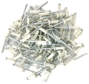 100 3/16 Zoll kleiner Kopf weiß lackiert Aluminium explodierende Pop-Nieten #1282 - Bild 1 von 2