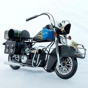 Rustic Iron Motorcycle Sculpture Handcrafted Metal Art Vintage Biker Gift Idea - Picture 1 of 21