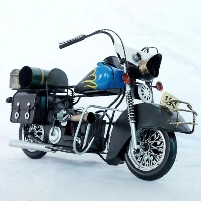 Rustic Iron Motorcycle Sculpture Handcrafted Metal Art Vintage Biker Gift Idea - Image 1 of 4