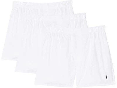 Paquete de tres boxers Polo Ralph Lauren calce clásico tejidos de algodón blancos Foto 1 de 2
