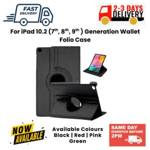 For Apple iPad 10.2 (7 8 9th Gen) Leather Wallet Stand Case Cover 360 Protection - Imagen 1 de 1