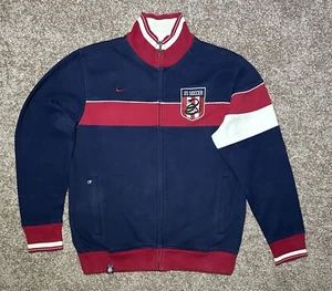 Nike Men’s Sweater Team USA Soccer (F6BLM) Blue L/S Zip Mock Neck Size M VTG - Picture 1 of 21
