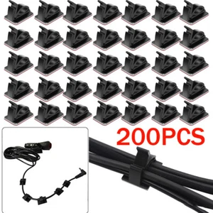 200 Stück Kabelclips Selbstklebend Schnur Draht Halter Management Organizer Klemme - Bild 1 von 12