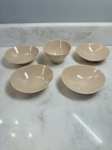Juego de 4 cuencos estilo informal Fostoria Melamina Fawn Taupe y 1 azucarero sin tapa - Imagen 1 de 11