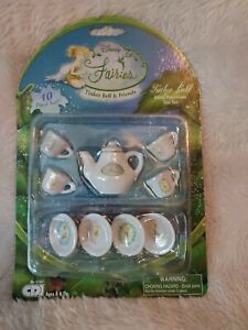Disney Fairies Tinker Bell & Friends Mini Porcelain Tea Set 10 Pieces. New