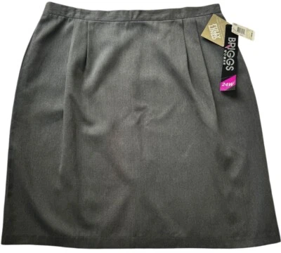 Женская юбка Briggs большого размера 24 Вт серая плиссированная с полной подкладкой карандаш прямая работа - Изображение 1 из 4