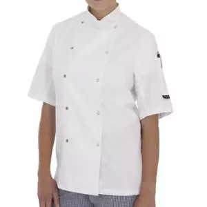DENNY'S SHORT SLEEVE LARGE 111-116 44/46 DD08S - White UNISEX Metal Studs NWT - Picture 1 of 7