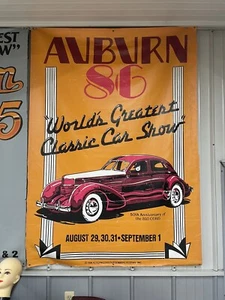 1986 Auburn Cord Duesenberg Worlds Greatest Classic Car Show And Festival Banner - Picture 1 of 4