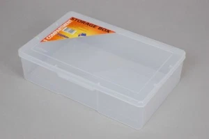 Fischer Plastics 1 Compartment Storage Box Large / Deep 1H-096 Clear - Picture 1 of 2