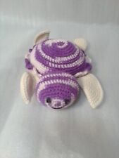 Turtle Purple Crochet Baby. Hand Made 100% Cotton. 15cm