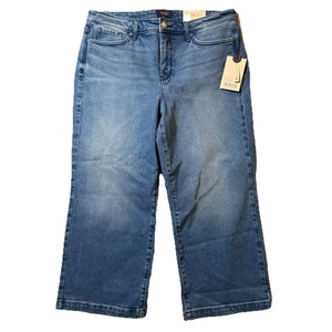NYDJ Teresa weites Bein knöchelblau Jeans 1" breiter Saum Primland Damengröße 14P neu mit Etikett - Bild 1 von 16