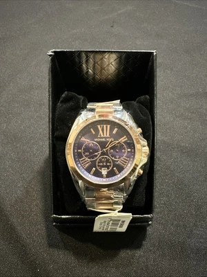 MICHAEL KORS MK5606 BRADSHAW BLUE CHRONOGRAPH DIAL TWO TONE WOMENS WATCH - Image 1 of 4