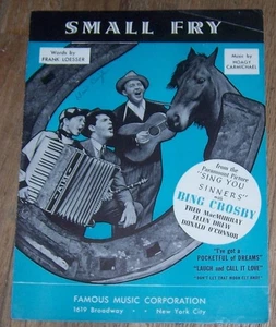 Small Fry Sing You Sinners Bing Crosby Fred MacMurray 1938 Movie Sheet Music - Picture 1 of 1
