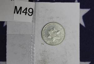 1852 3c Three Cent Silver - Almost Uncirculated Condition - Nice! (M49) - Picture 1 of 2